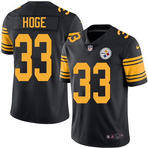 Men Pittsburgh Steelers #33 Merril Hoge Nike Black Limited Rush NFL Jersey